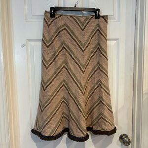 JM Collection Multicolor Chevron A-Line Skirt